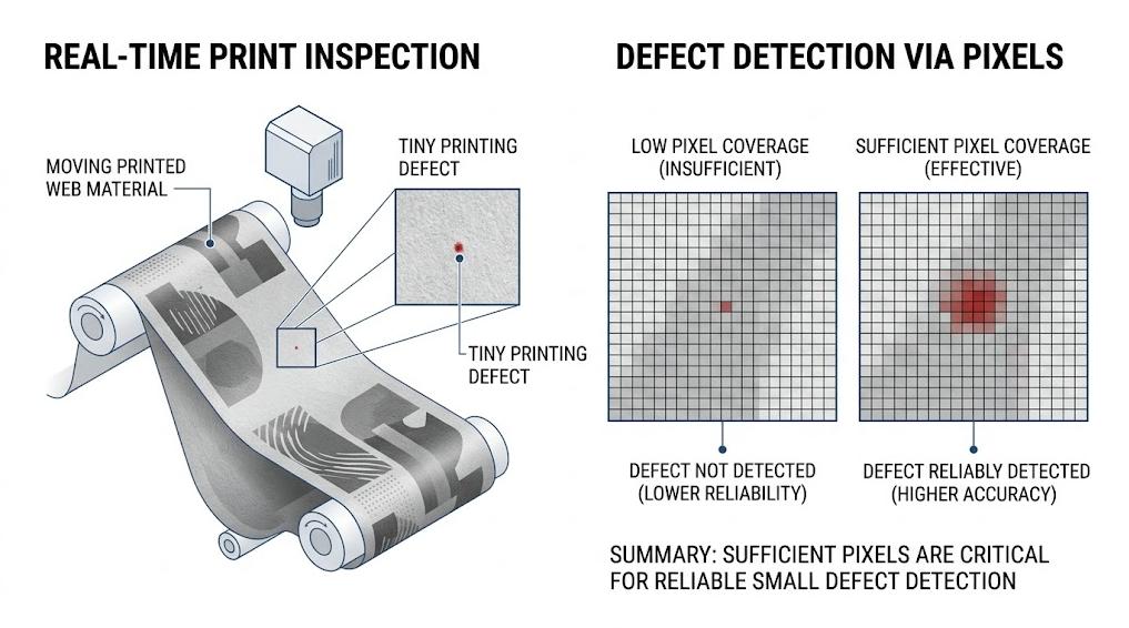 Camera resolution for small defect detection