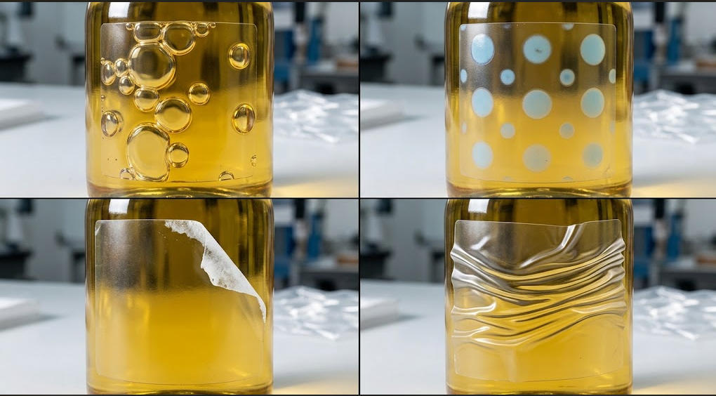 common transparent label defects